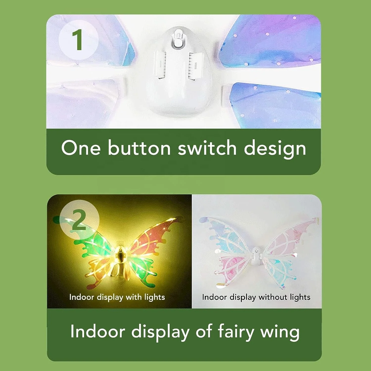Light Up Butterfly Fairy Wings Costume Kids LED Dress Up Set CPS286059 - Image 6