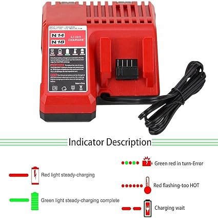 Lithium-Ion Multi-Voltage Battery Charger for Milwaukee M18 & M12 Tools - CDM18CHARGER - Image 6
