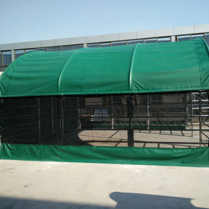 13, 26 32 ft & 40 ft Livestock Corral Shelter – 17oz Green PVC Cover, 6-Bar Panels & 5' Swing Gate - Image 4