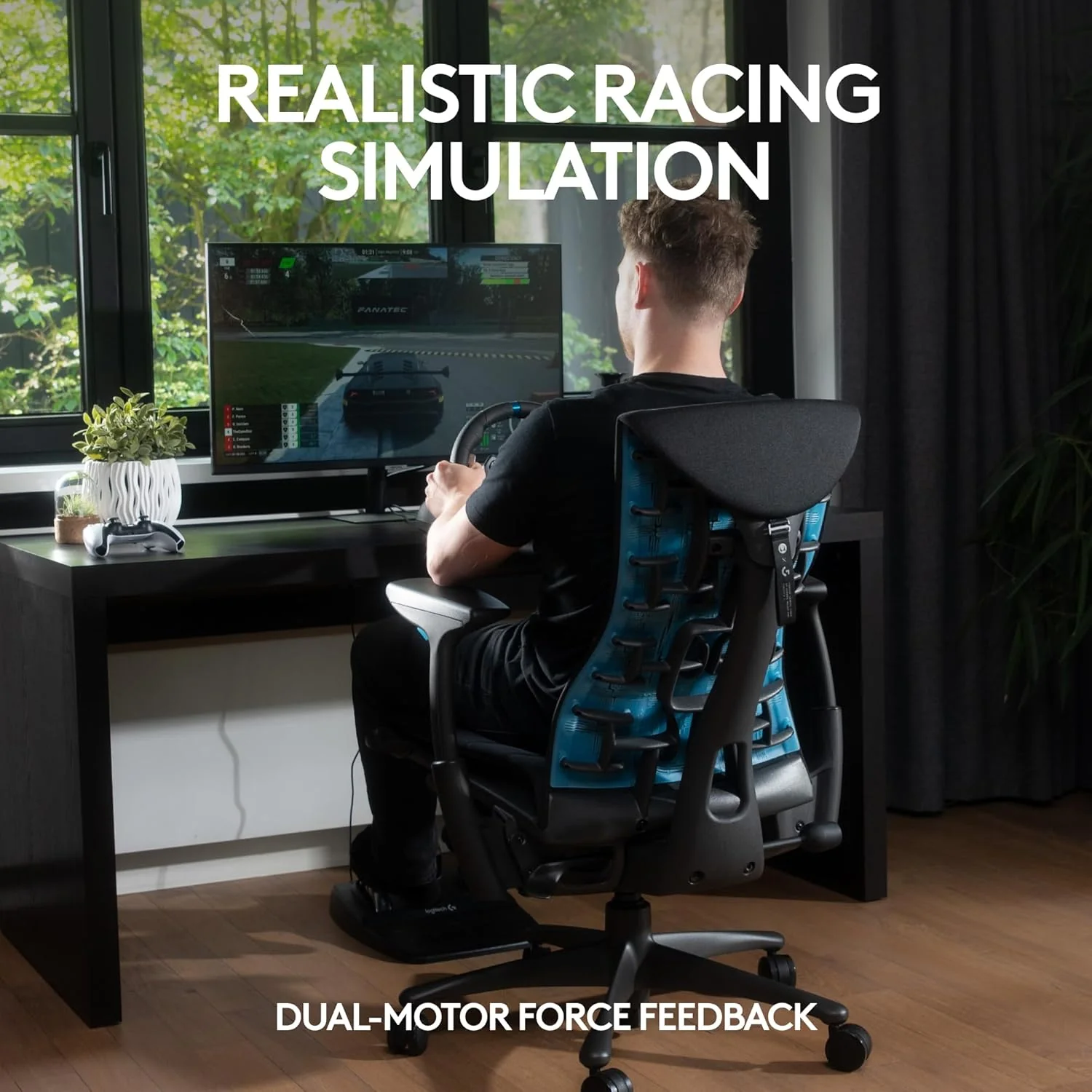 Logitech Gaming Dual-motor Feedback Driving Force G29 Racing Wheel with Responsive Pedals for PlayStation 4 and PlayStation 3. Little bit used - Image 2