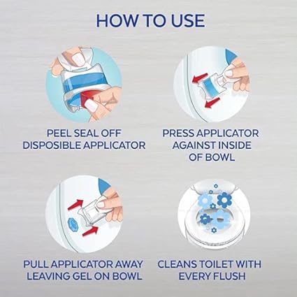 Lysol Click Gel Automatic Toilet Bowl Cleaner Spring Waterfall 4 Count Bleach Free - Image 3