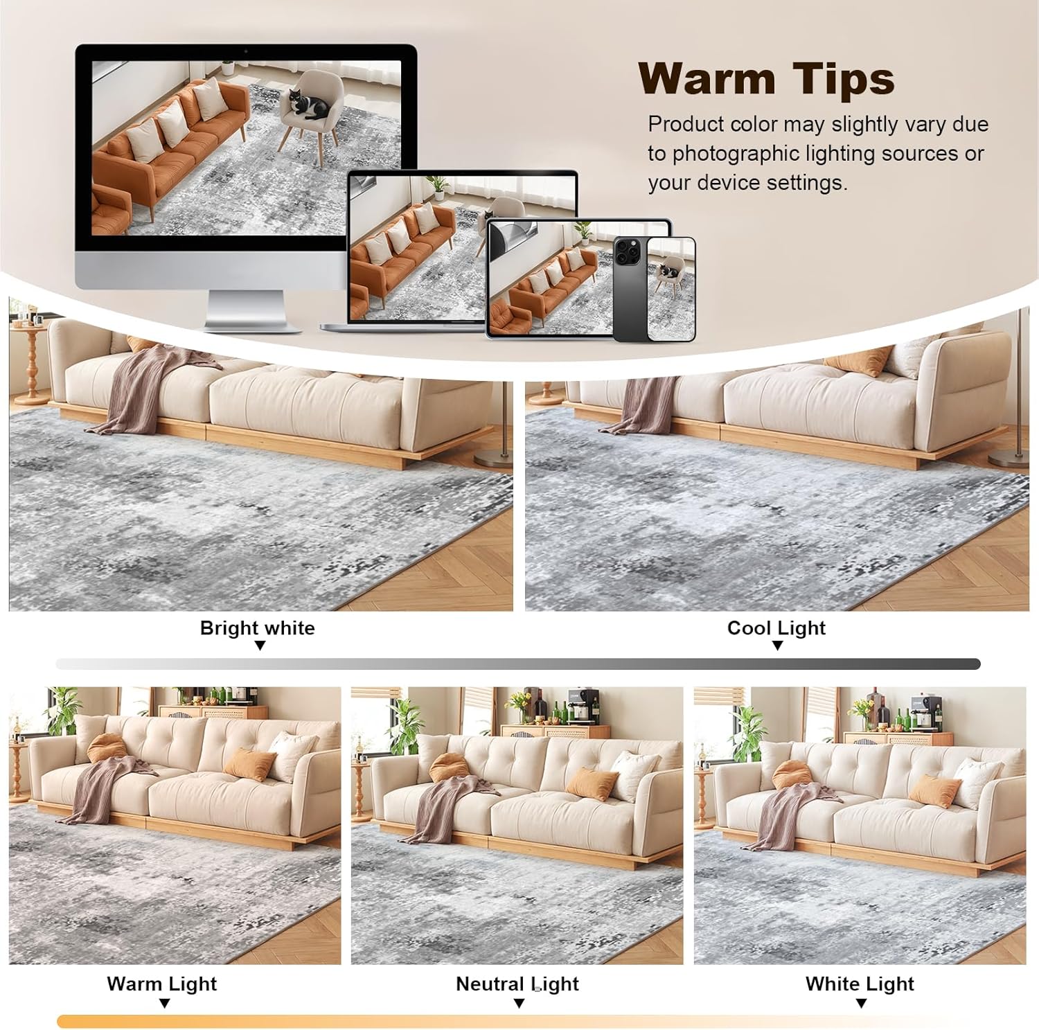 Machine Washable Low-Profile Area Rug with Non-Slip Backing – 6×9 & 8×10 - Image 25