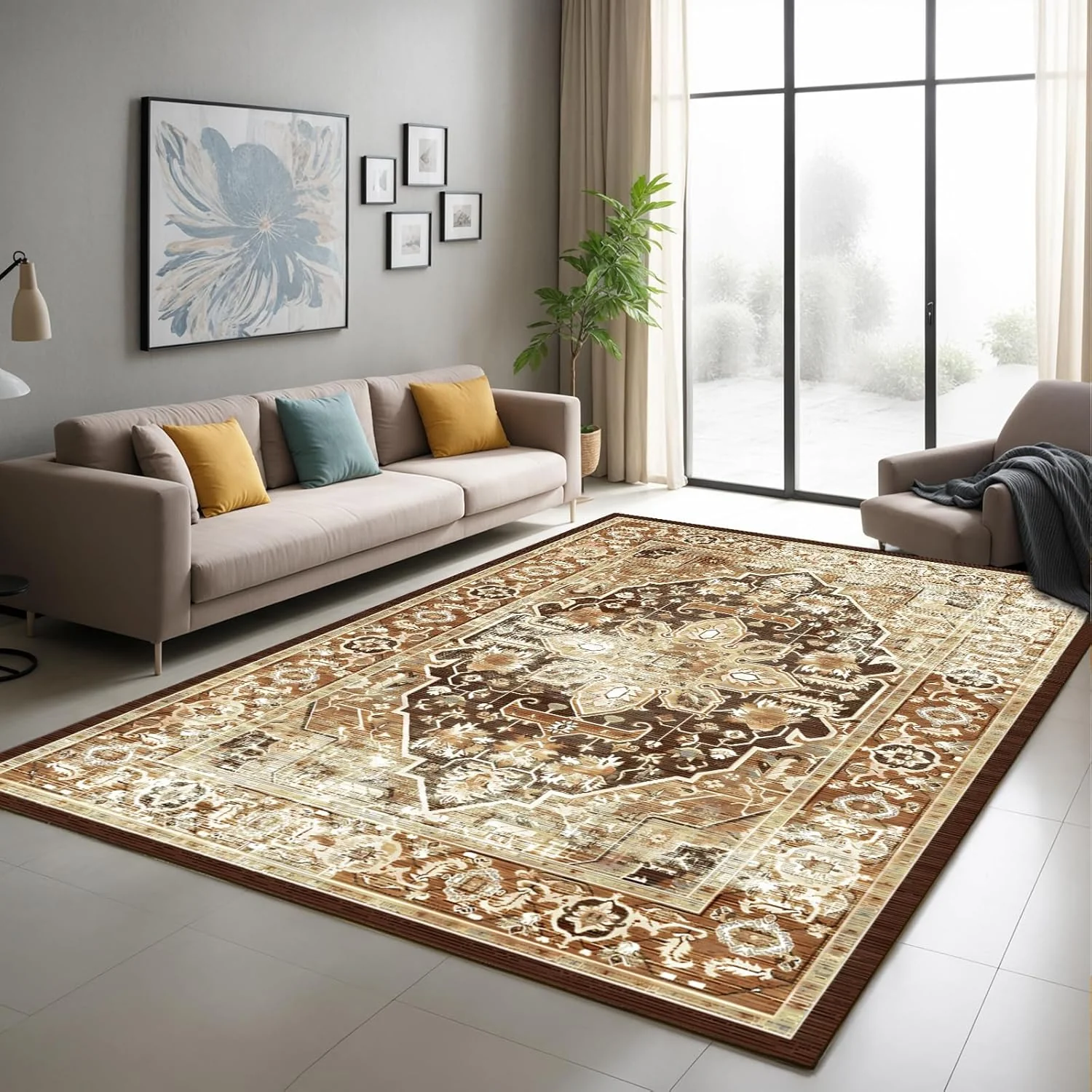 Machine Washable Low-Profile Area Rug with Non-Slip Backing – 6×9 & 8×10 - Image 34