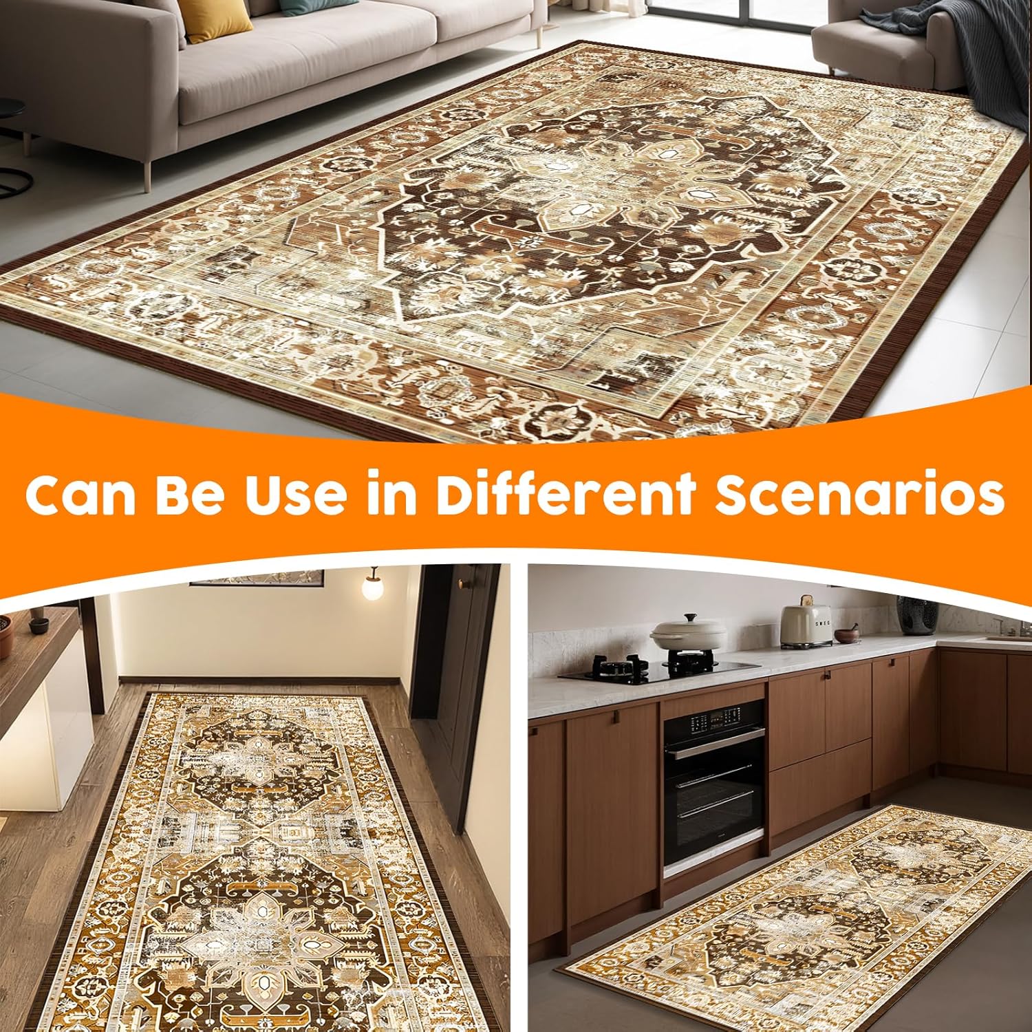 Machine Washable Low-Profile Area Rug with Non-Slip Backing – 6×9 & 8×10 - Image 35