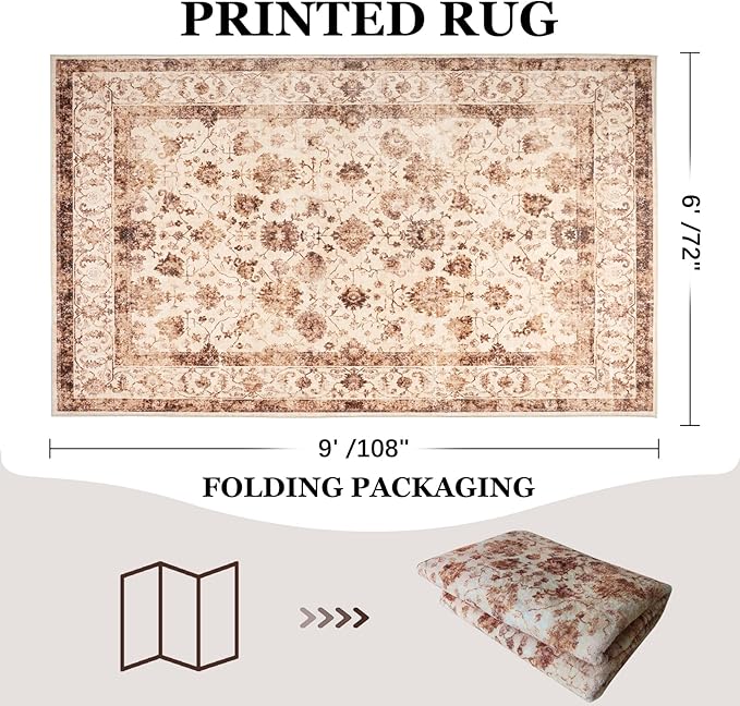 Machine Washable Low-Profile Area Rug with Non-Slip Backing – 6×9 & 8×10 - Image 44