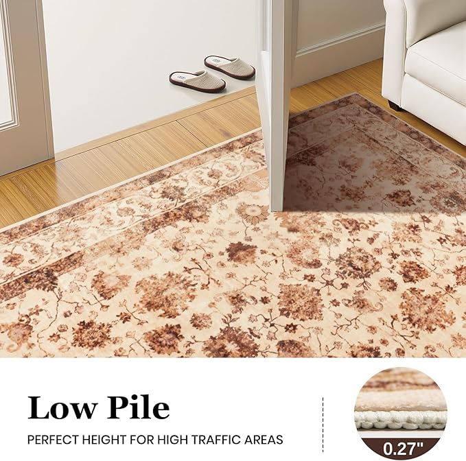 Machine Washable Low-Profile Area Rug with Non-Slip Backing – 6×9 & 8×10 - Image 47