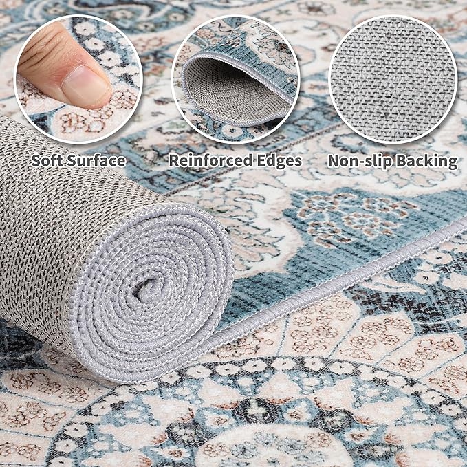 Machine Washable Low-Profile Area Rug with Non-Slip Backing – 6×9 & 8×10 - Image 5