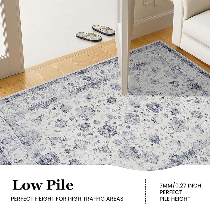 Machine Washable Low-Profile Area Rug with Non-Slip Backing – 6×9 & 8×10 - Image 55