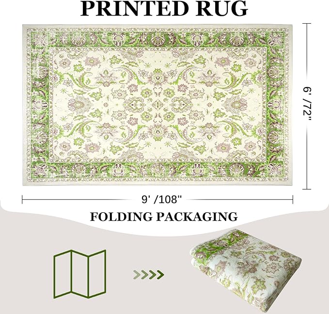 Machine Washable Low-Profile Area Rug with Non-Slip Backing – 6×9 & 8×10 - Image 59