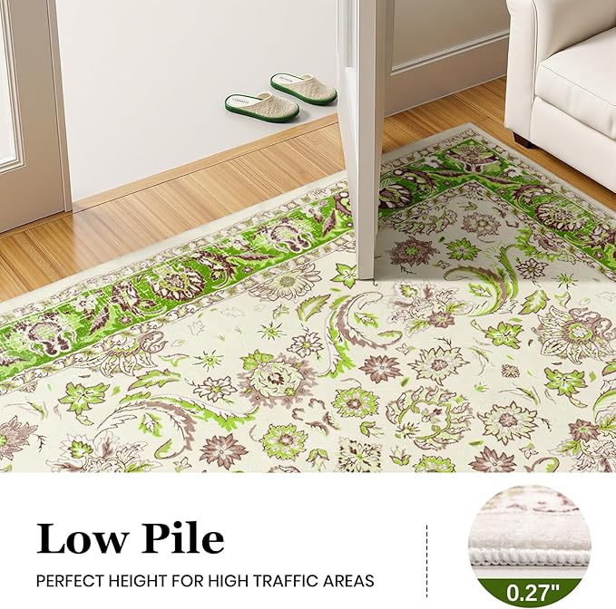 Machine Washable Low-Profile Area Rug with Non-Slip Backing – 6×9 & 8×10 - Image 62