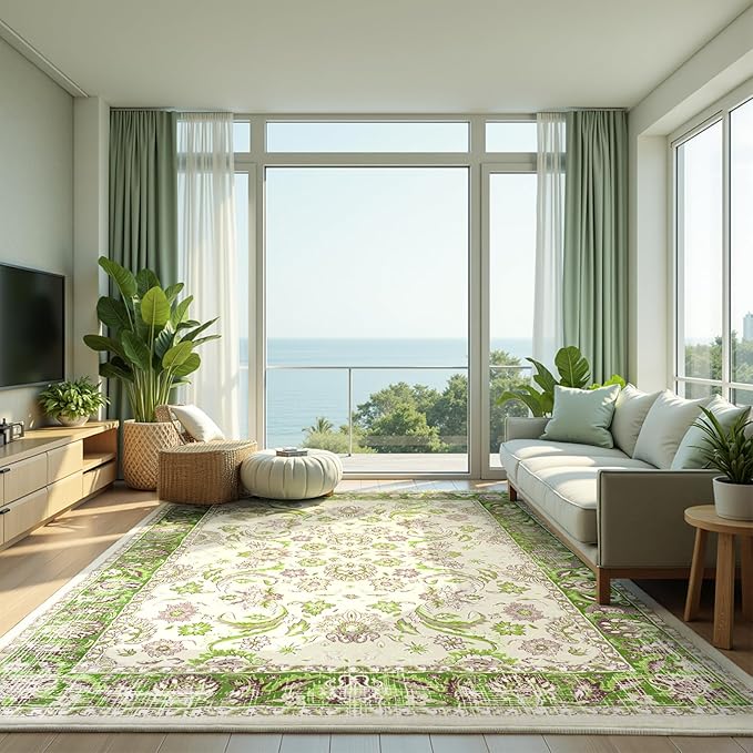 Machine Washable Low-Profile Area Rug with Non-Slip Backing – 6×9 & 8×10 - Image 72