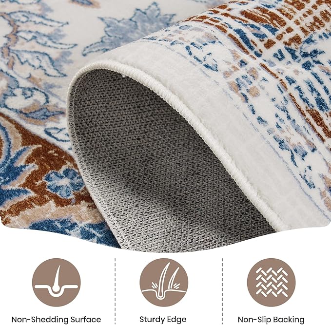 Machine Washable Low-Profile Area Rug with Non-Slip Backing – 6×9 & 8×10 - Image 76
