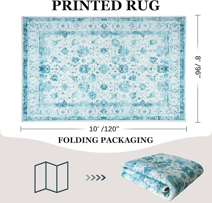 Machine Washable Low-Profile Area Rug with Non-Slip Backing – 6×9 & 8×10 - Image 80