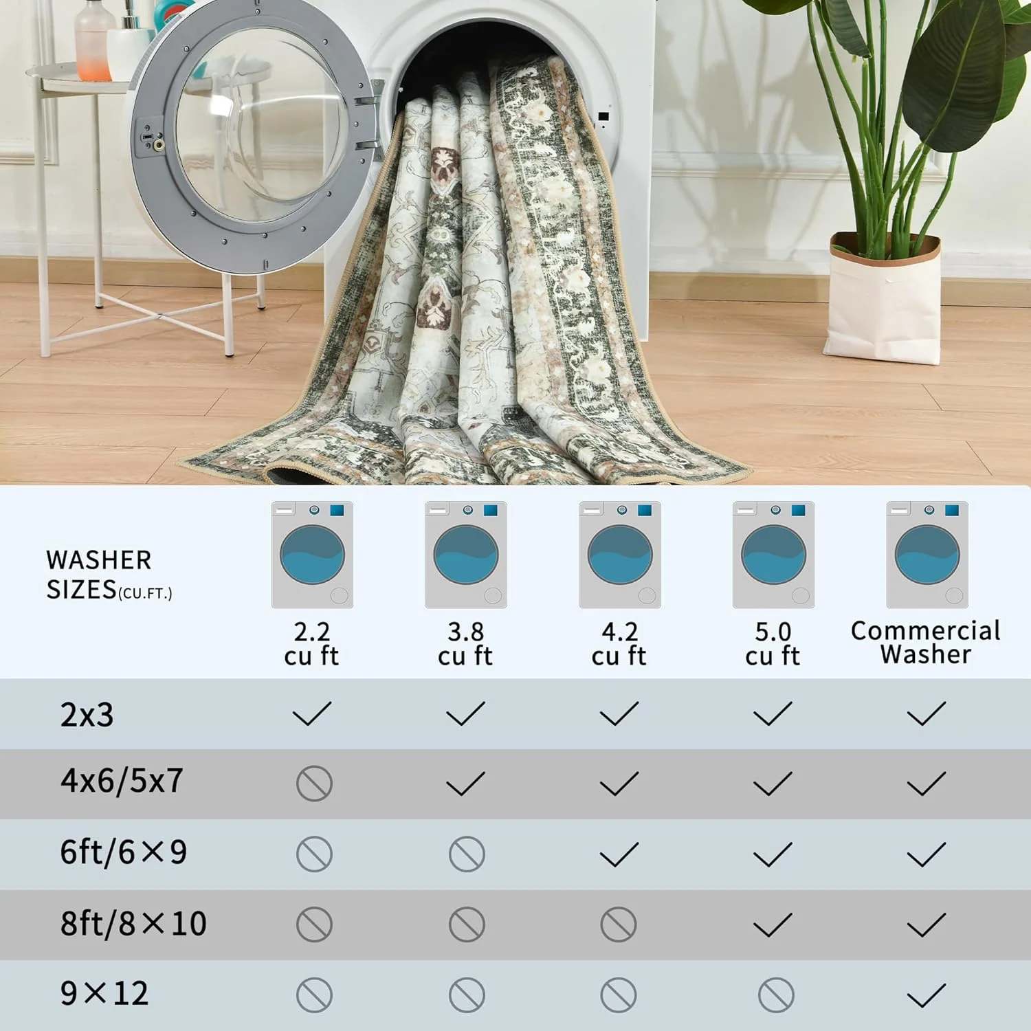Machine Washable Low-Profile Area Rug with Non-Slip Backing – 6×9 & 8×10 - Image 91