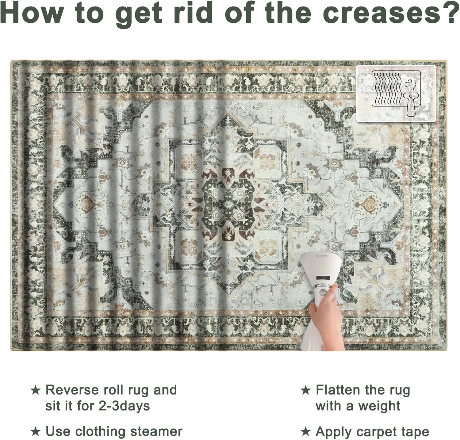 Machine Washable Low-Profile Area Rug with Non-Slip Backing – 6×9 & 8×10 - Image 92