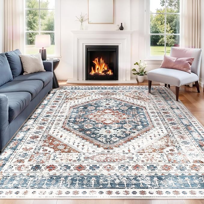 Machine Washable Low-Profile Area Rug with Non-Slip Backing – 6×9 & 8×10 - Image 93
