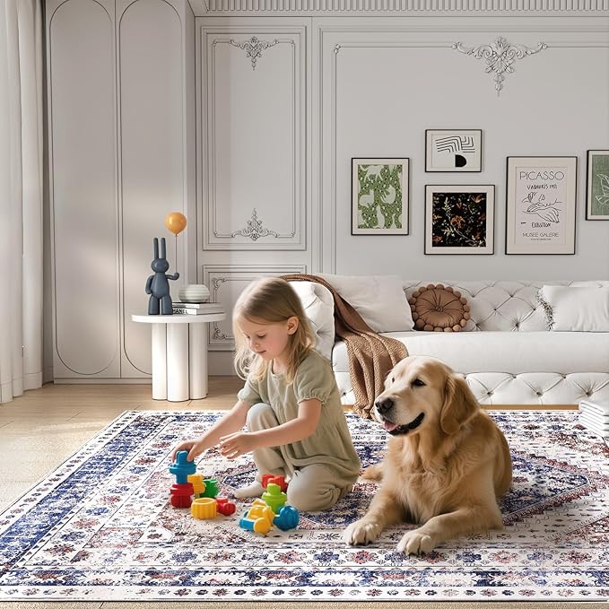 Machine Washable Low-Profile Area Rug with Non-Slip Backing – 6×9 & 8×10 - Image 95