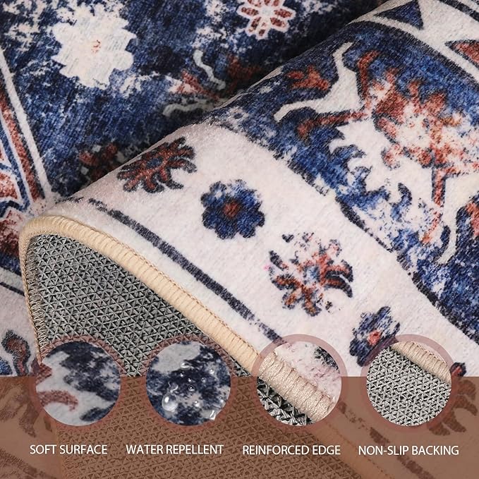 Machine Washable Low-Profile Area Rug with Non-Slip Backing – 6×9 & 8×10 - Image 97