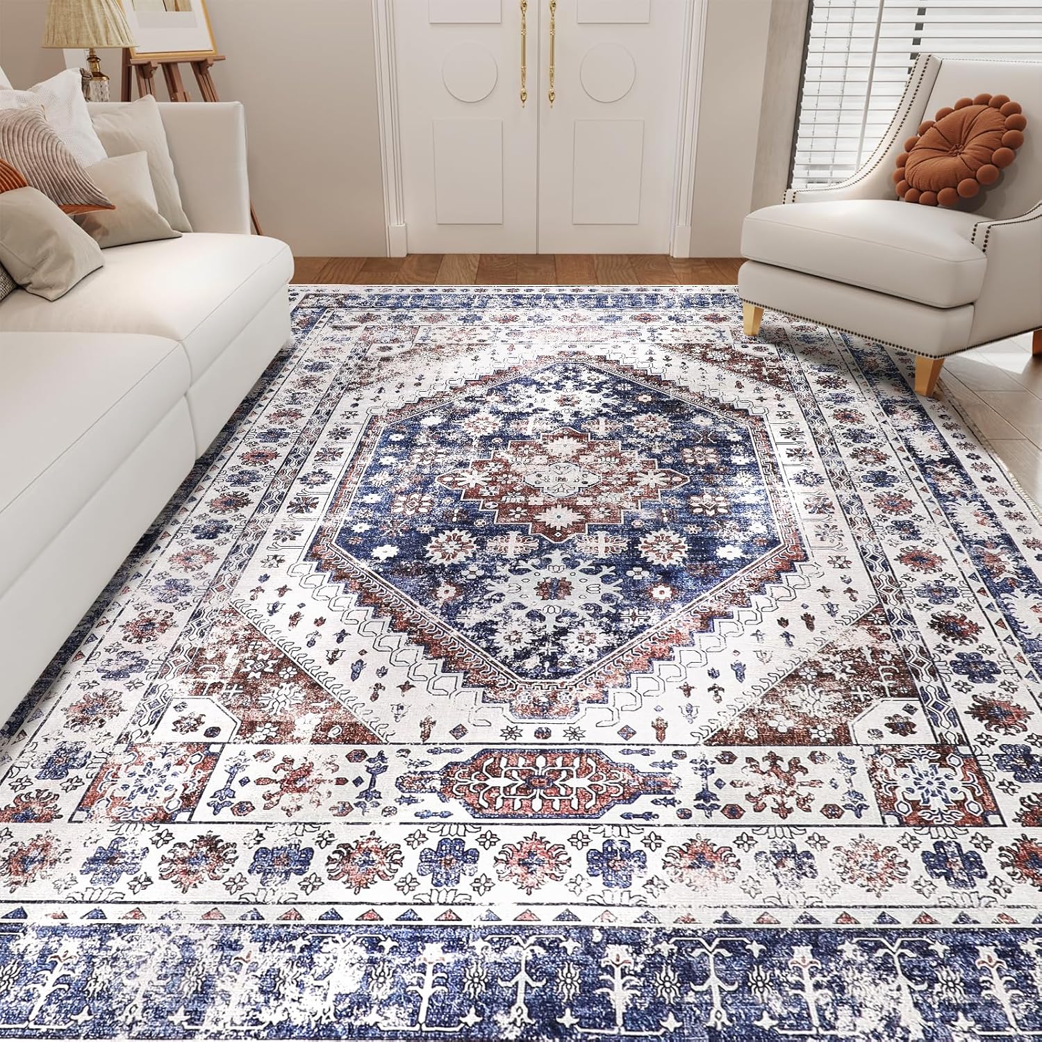 Machine Washable Low-Profile Area Rug with Non-Slip Backing – 6×9 & 8×10 - Image 99