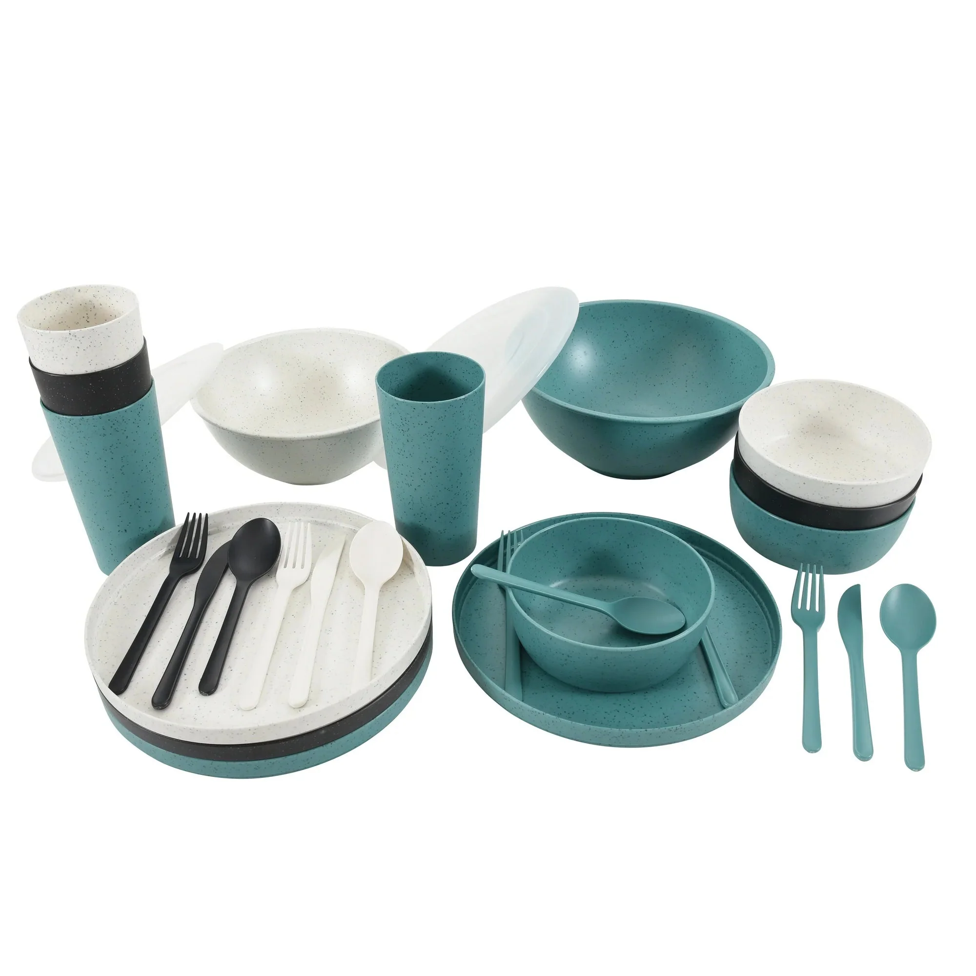Mainstays 28-Piece Eco-Friendly Recycled Plastic Dinnerware Set – Service for 4 849434028484 - Image 12