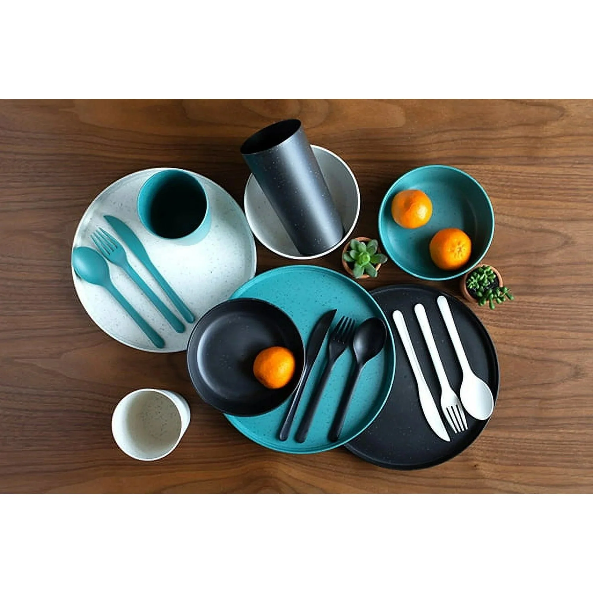 Mainstays 28-Piece Eco-Friendly Recycled Plastic Dinnerware Set – Service for 4 849434028484 - Image 5