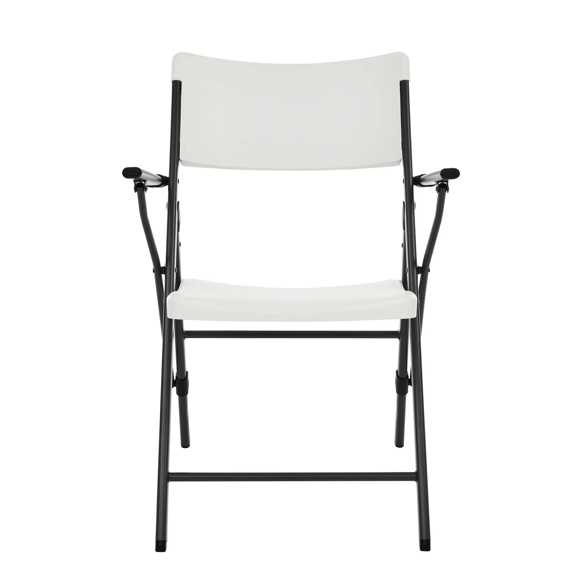 Mainstays White Commercial Plastic Folding Chair with Armrests, Indoor Outdoor, 2 Pack 190517215629