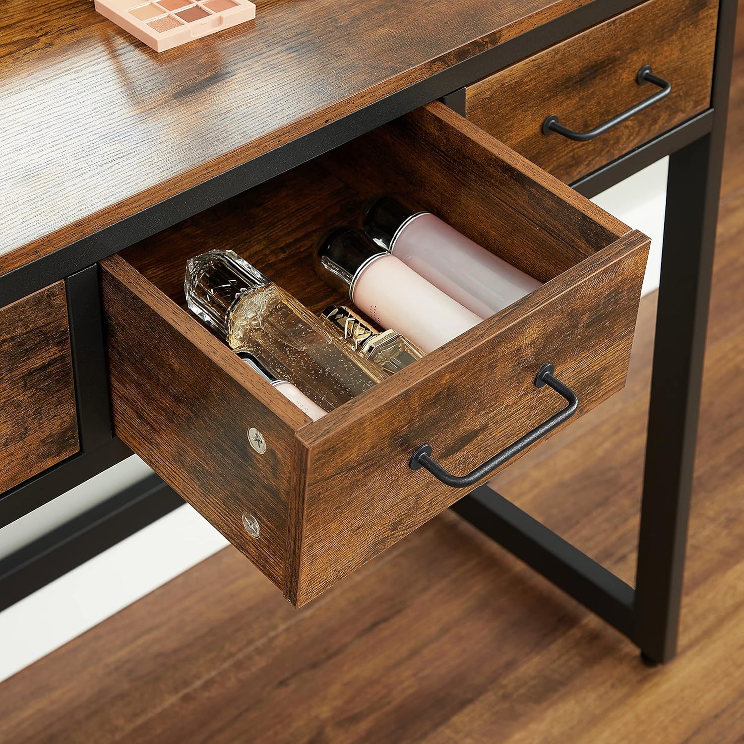 Makeup Vanity Dressing Table with Tri-Fold Mirror & Storage + Stool – S1324 - Image 5
