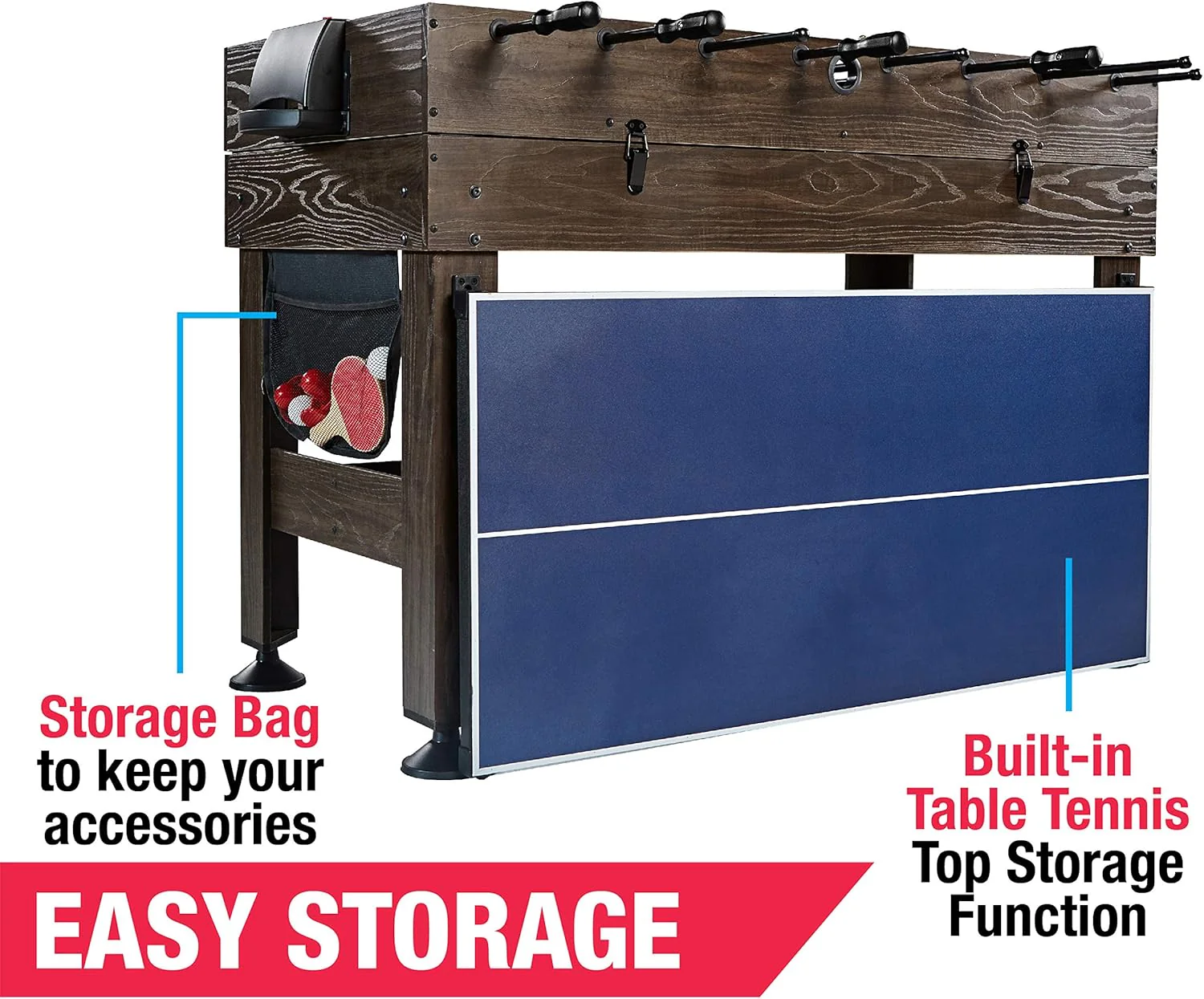 MD Sports 4-in-1 Games Combination Table – Billiards, Table Tennis, Slide Hockey, and Foosball | SKU: 1122359 - Image 4