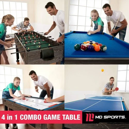MD Sports 4-in-1 Games Combination Table – Billiards, Table Tennis, Slide Hockey, and Foosball | SKU: 1122359 - Image 7