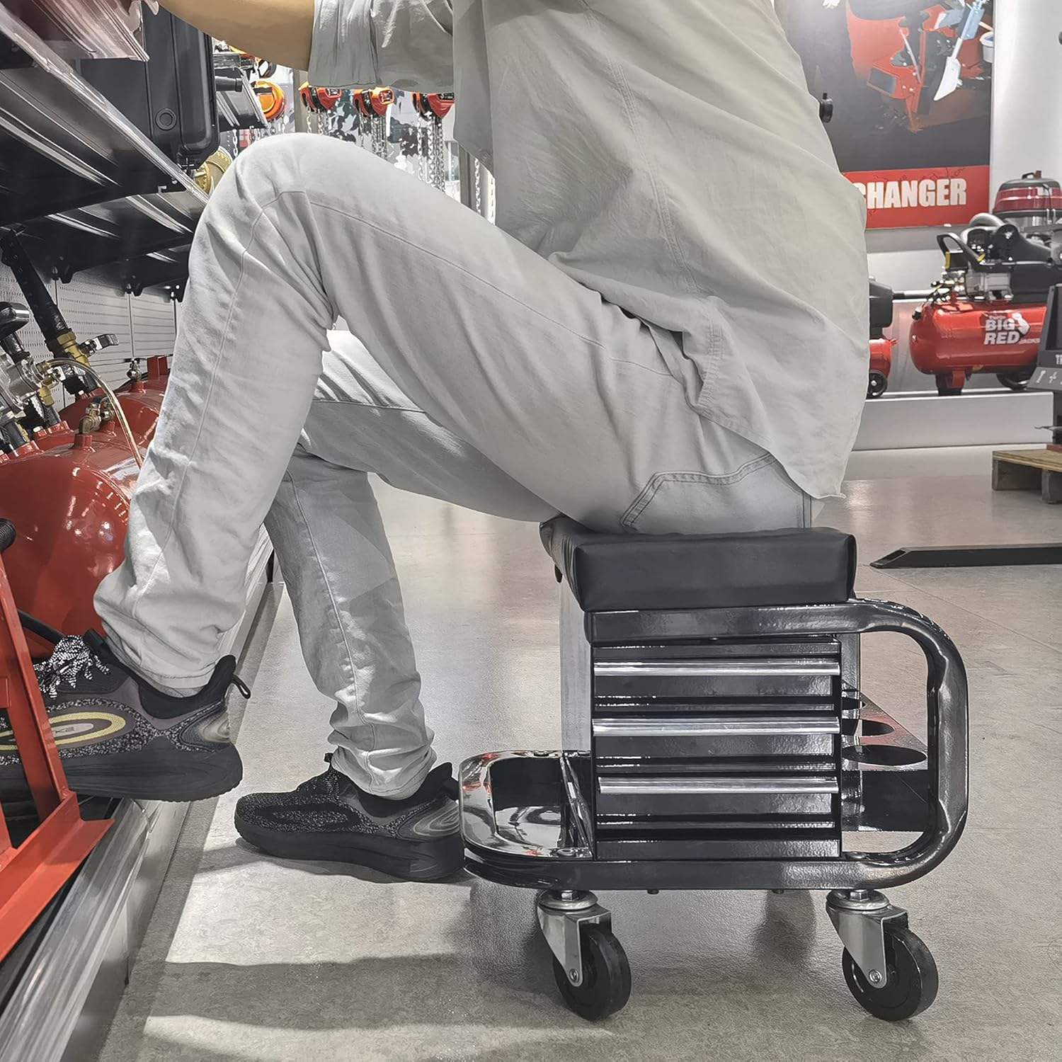 Mechanic Utility Cart with 3 Drawers & Bottle Holders LD18010 - Image 4