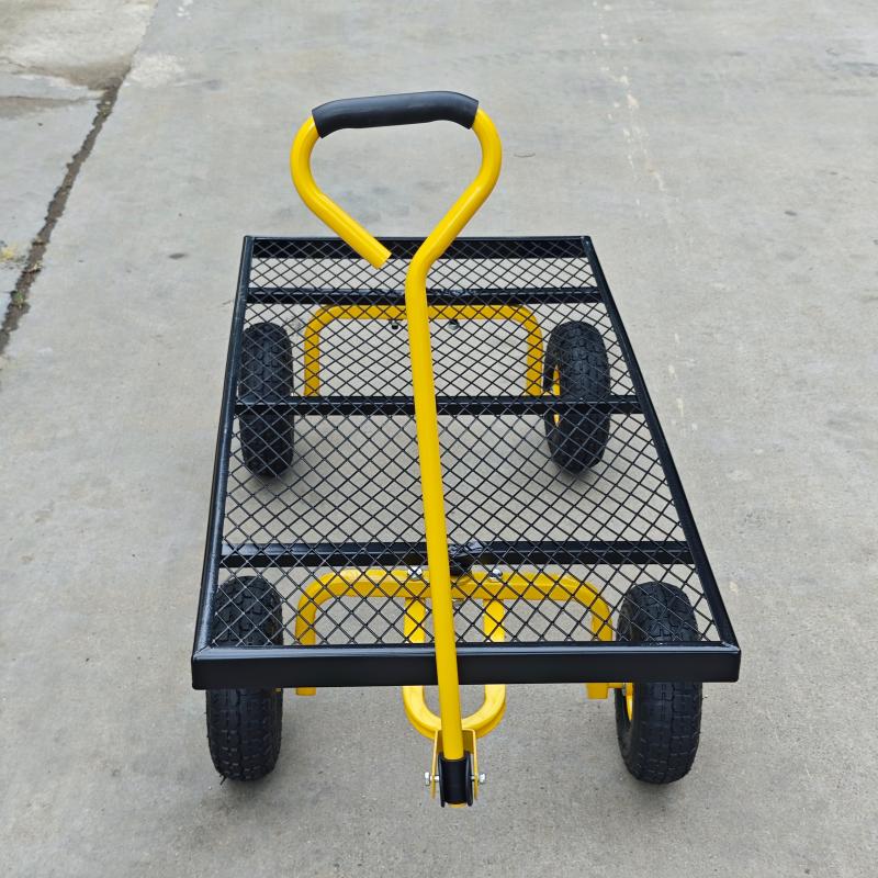 Metal Deck Wagon with Pneumatic 4-Wheel and 800 lb Load Capacity MDW4824 - Image 3