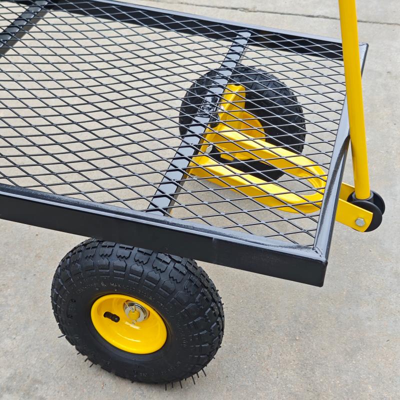 Metal Deck Wagon with Pneumatic 4-Wheel and 800 lb Load Capacity MDW4824 - Image 6