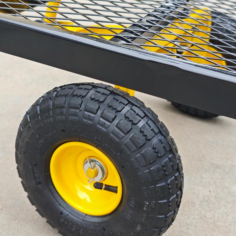 Metal Deck Wagon with Pneumatic 4-Wheel and 800 lb Load Capacity MDW4824 - Image 7