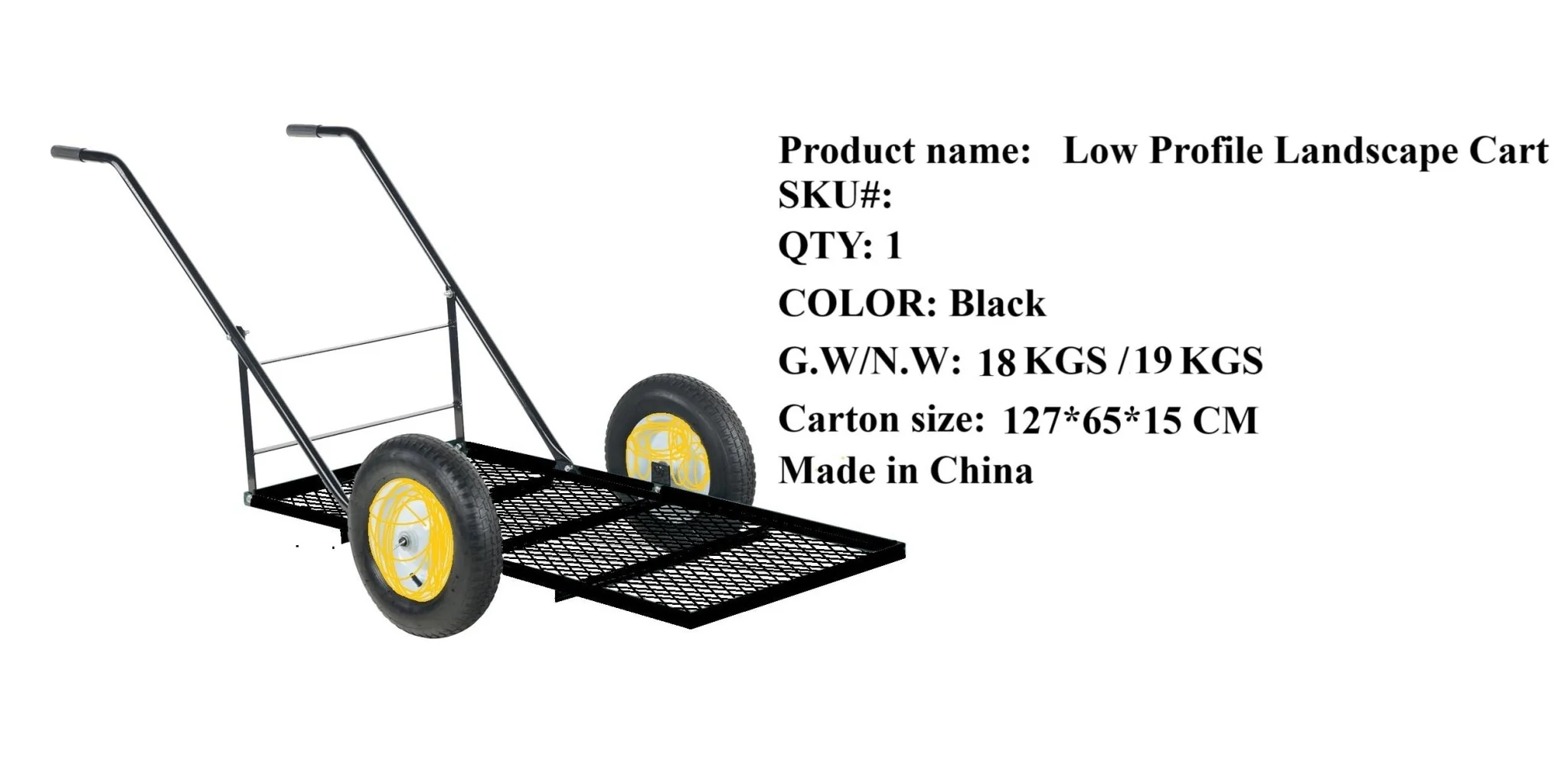 Low Profile Landscape Cart with Wide Deck & Heavy-Duty Frame LPLC4824 - Image 8
