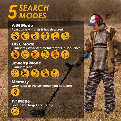 10" Metal Detector – 5 Detection Modes, Waterproof Coil & Included Headphones | Model TX910 - Image 3