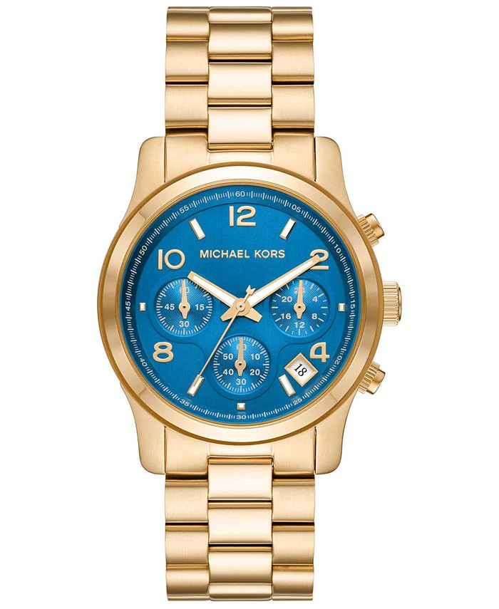 Michael Kors Women's Runway Quartz Chronograph Gold-Tone Stainless Steel Watch 38mm - Yellow