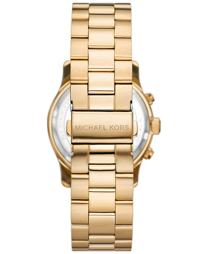 Michael Kors Women's Runway Quartz Chronograph Gold-Tone Stainless Steel Watch 38mm - Yellow - Image 3
