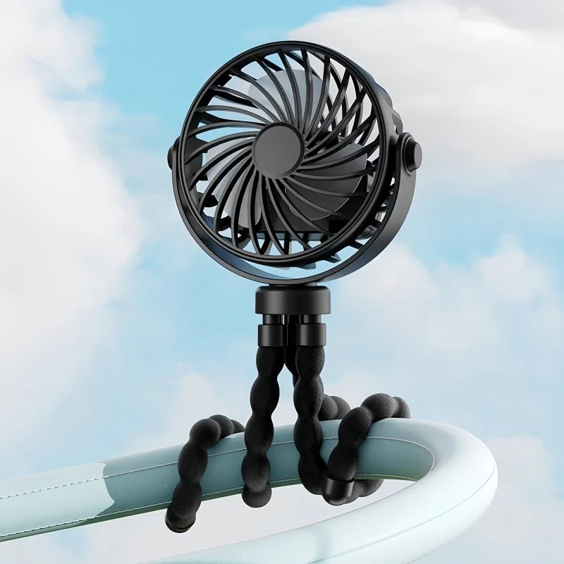 Mini Portable Stroller Fan 3 Speed USB Rechargeable Clip Fan with Night Light SF9545 - Image 3