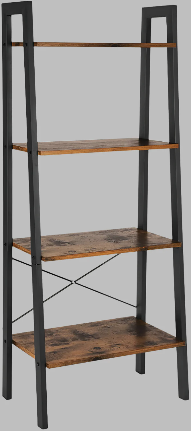 New Modern 4-Tier Ladder Bookshelf – Wood Display & Storage Rack for Home or Office – Model LS04