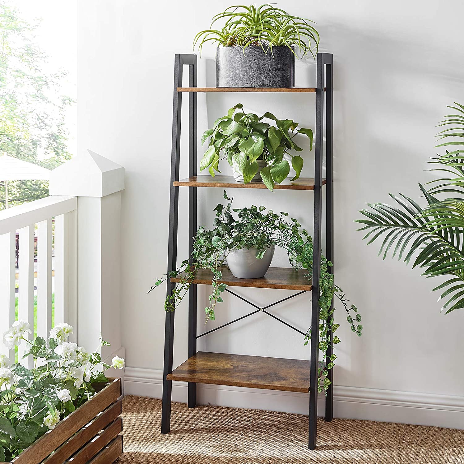 New Modern 4-Tier Ladder Bookshelf – Wood Display & Storage Rack for Home or Office – Model LS04 - Image 2