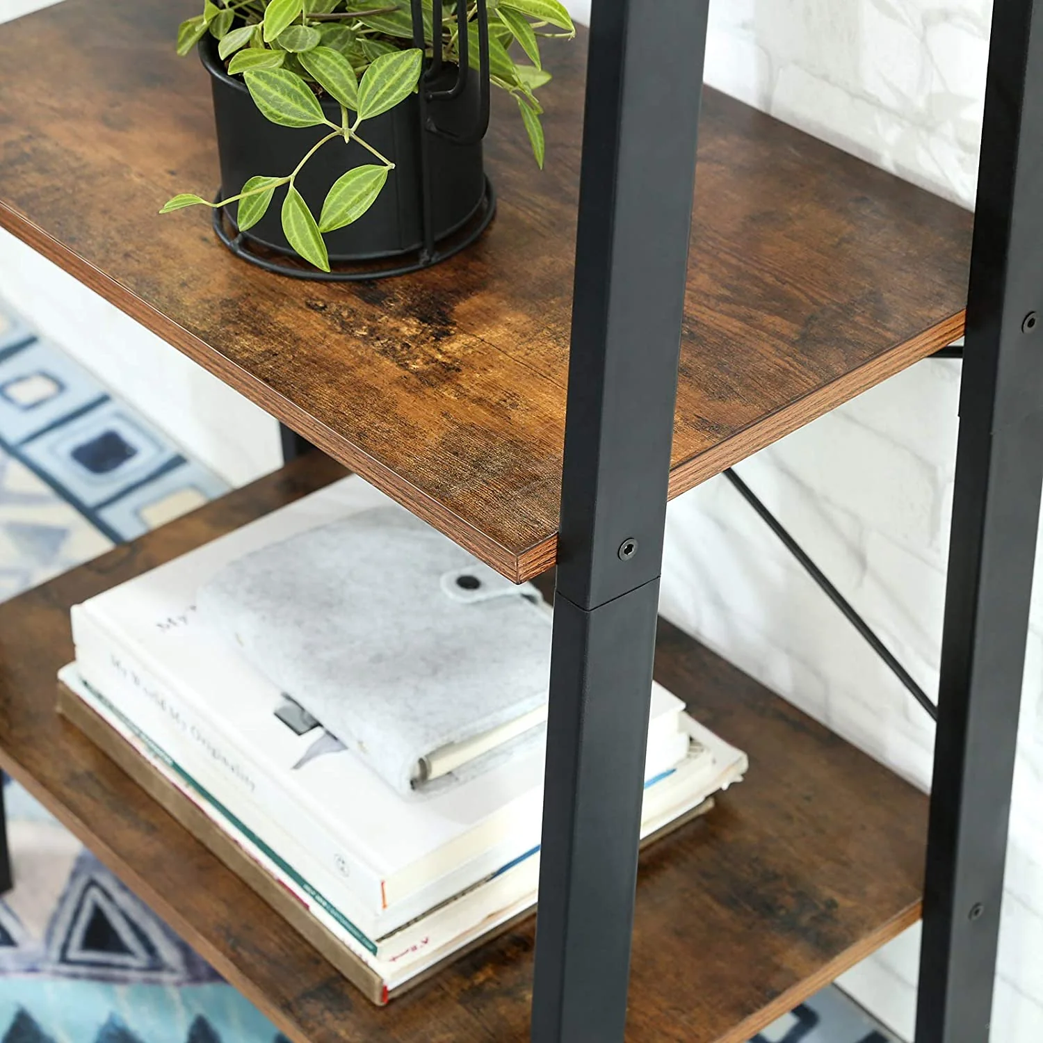 New Modern 4-Tier Ladder Bookshelf – Wood Display & Storage Rack for Home or Office – Model LS04 - Image 3