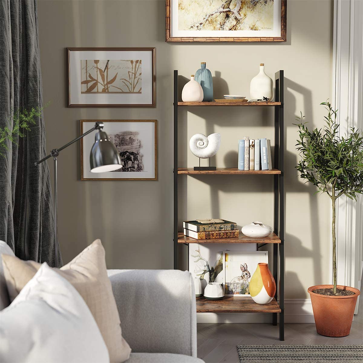 New Modern 4-Tier Ladder Bookshelf – Wood Display & Storage Rack for Home or Office – Model LS04 - Image 4