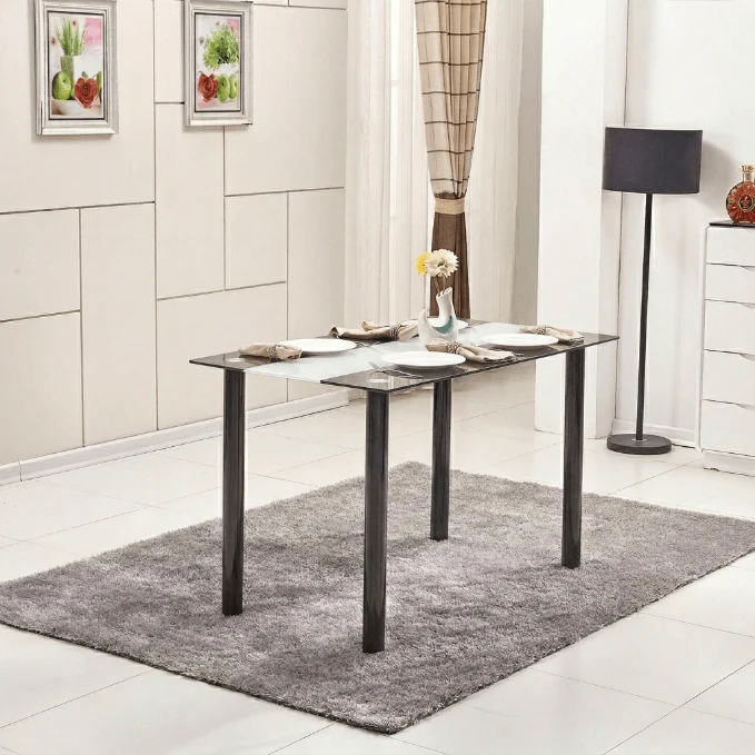 Modern Black & White Dining Collection – Tempered Glass Table with 6 PVC Leather Chairs - Image 3