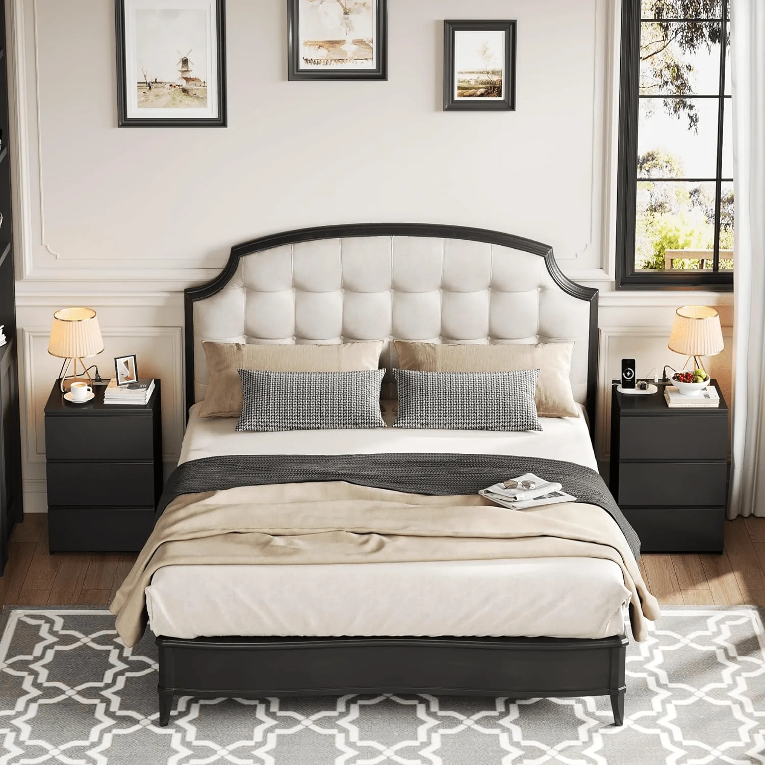 Modern High Gloss Bedroom Dresser – 2, 4, 5, 8 Drawer Storage Cabinet (White & Black) - Image 12