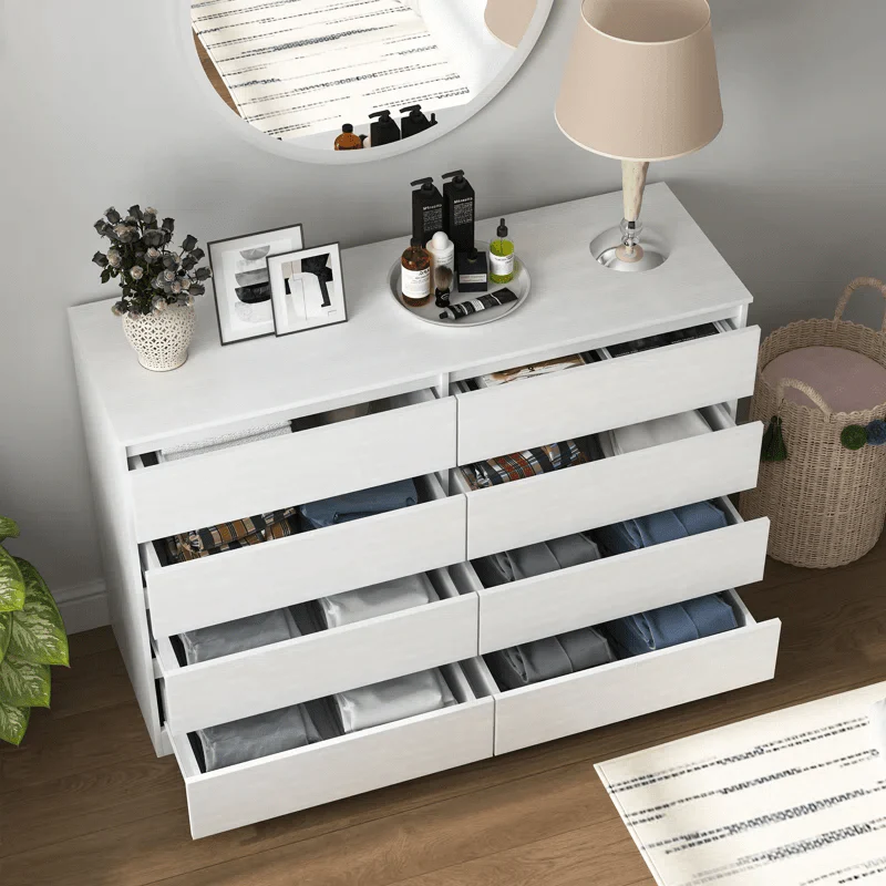 Modern High Gloss Bedroom Dresser – 2, 4, 5, 8 Drawer Storage Cabinet (White & Black) - Image 9
