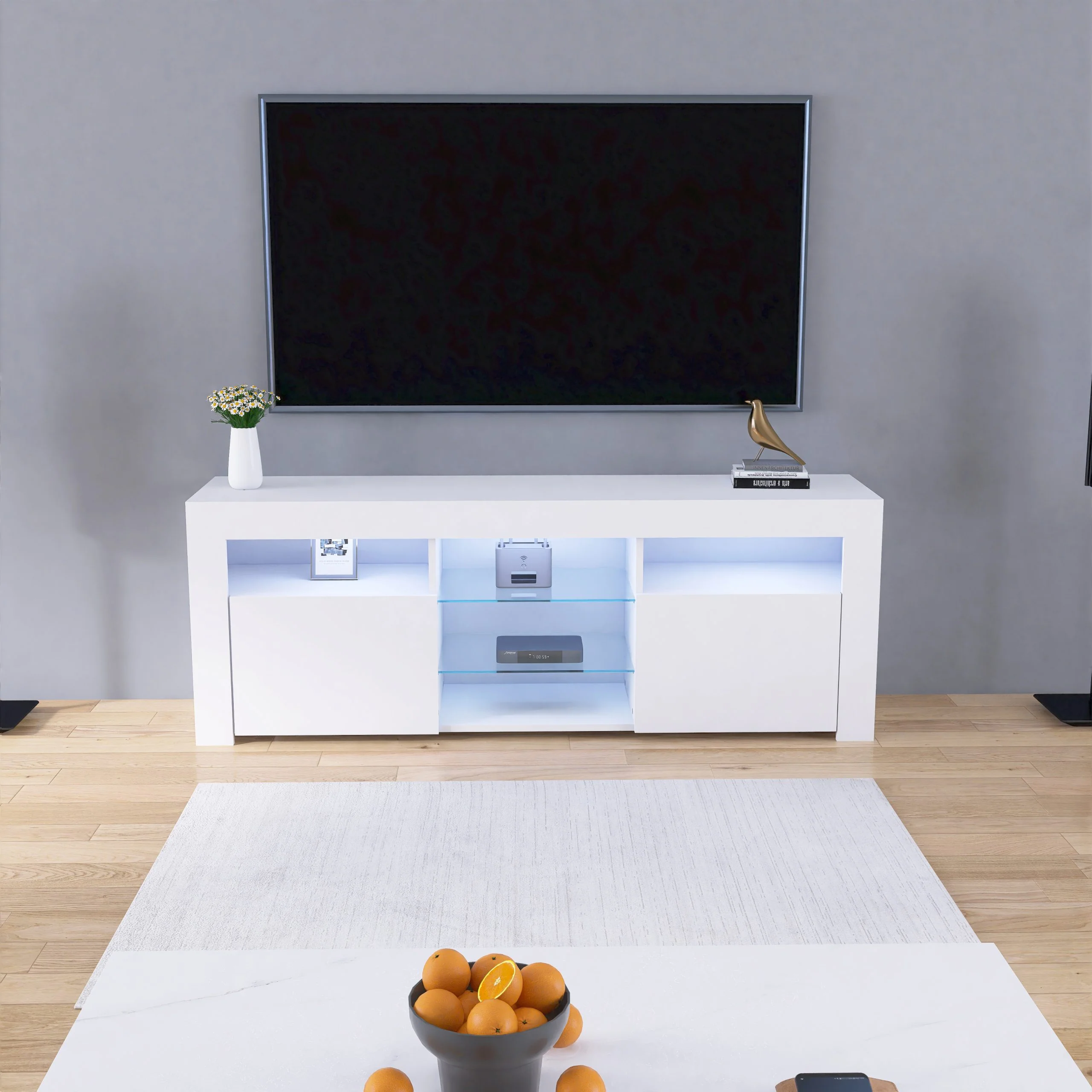 New Modern High Gloss LED TV Cabinet – Model 41553W - Image 2