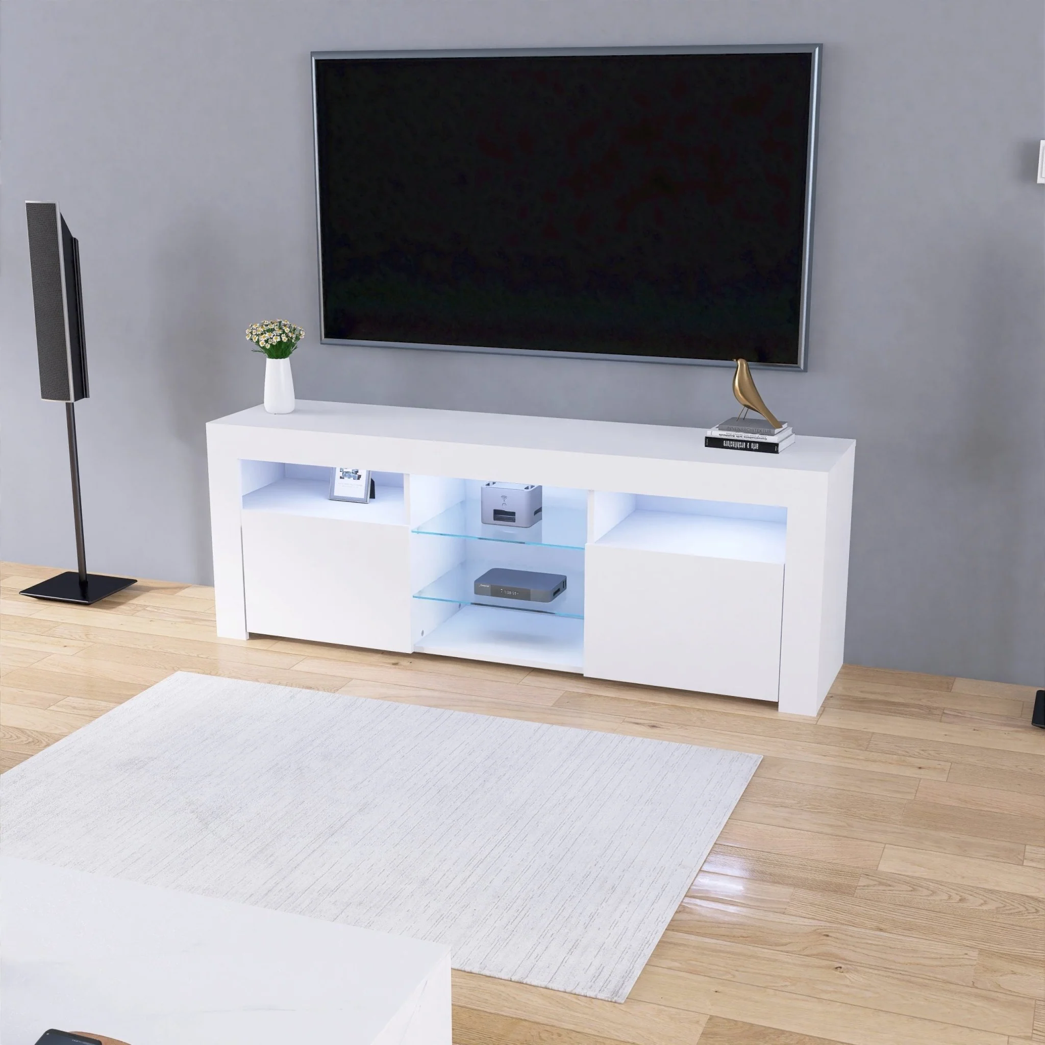 New Modern High Gloss LED TV Cabinet – Model 41553W - Image 4
