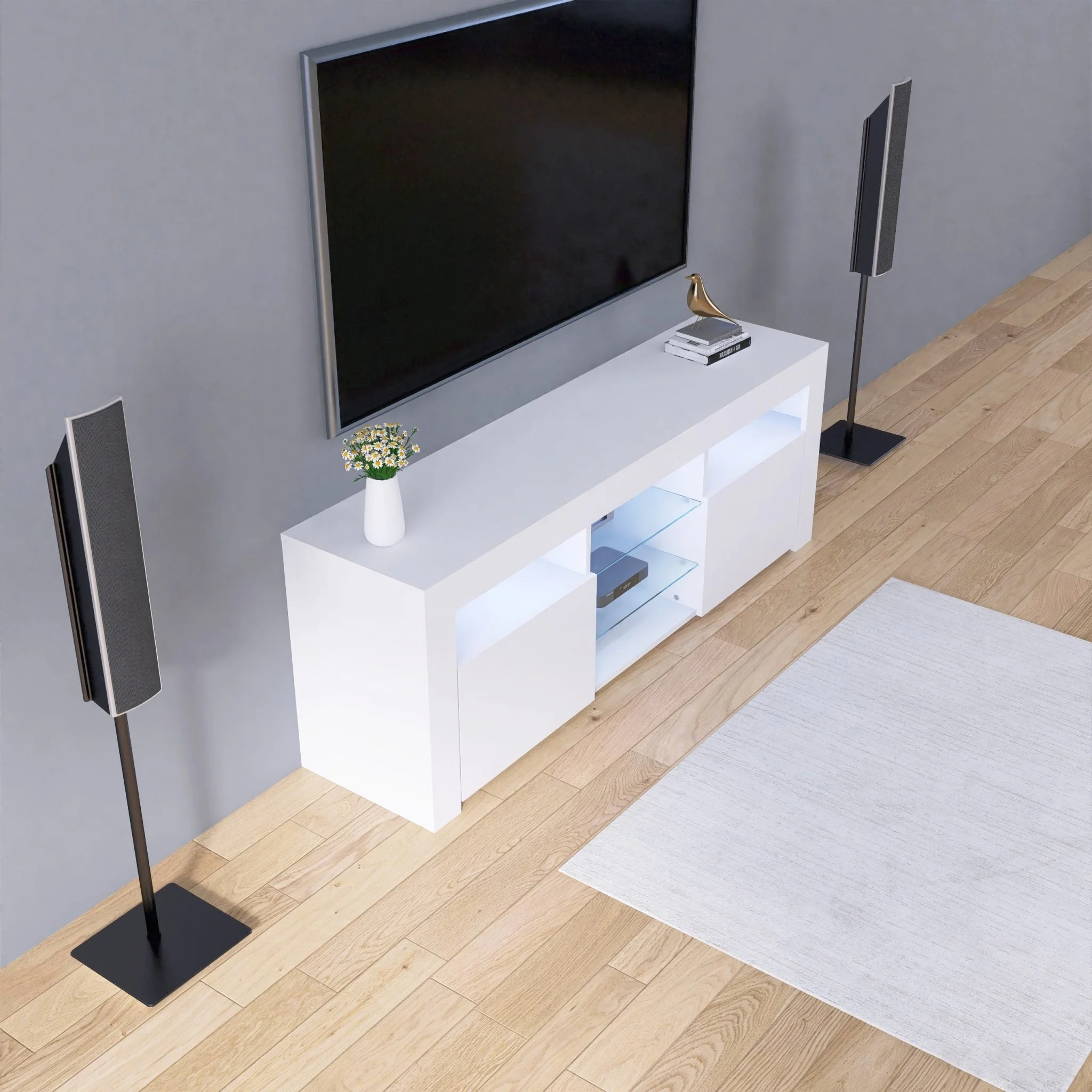 New Modern High Gloss LED TV Cabinet – Model 41553W - Image 5