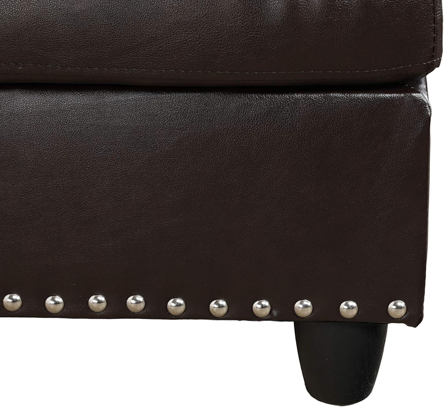 Modern L-Shaped Sectional Sofa Set with Ottoman – Black & Brown Options - Image 18