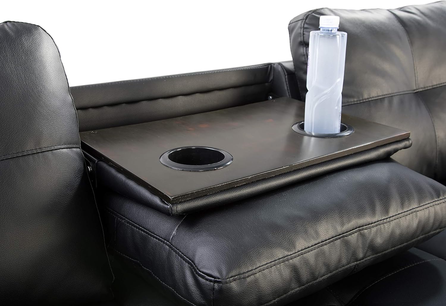 Modern L-Shaped Sectional Sofa Set with Ottoman – Black & Brown Options - Image 3